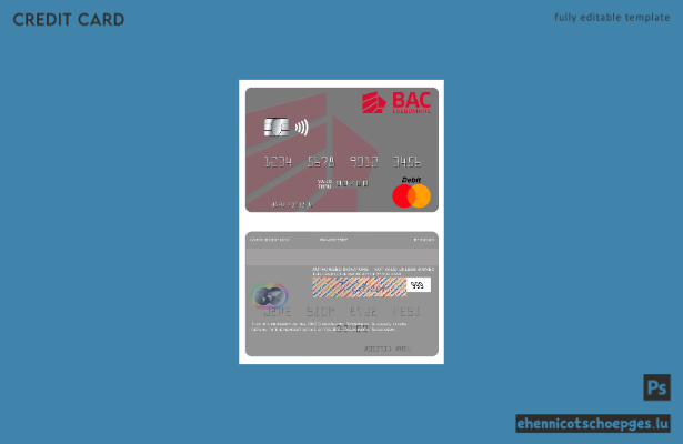 Nicaragua BAC Credomatic Mastercard Beispielvorschau